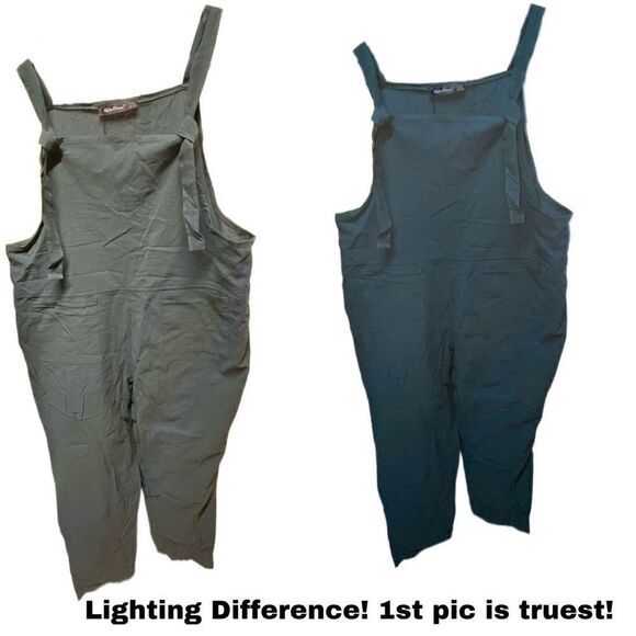 Styledome Women's Retro Loose Baggy Overall Bib Jumpsuit Olive Green Size Large - Picture 1 of 8